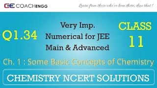 Some Basic Concepts of Chemistry Q134 Chapter 1 NCERT solutions CHEMISTRY Class 11 [upl. by Notpmah428]