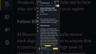 Binance Delisting [upl. by Dlaregztif]