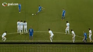 Slovenia vs Iceland  stunning free kick from Gylfi Sigurdsson  11 [upl. by Ennylhsa357]