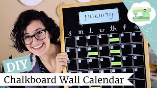 DIY Wall Calendar  How To Make a Chalkboard Monthly Planner  laurenfairwx [upl. by Anniram]