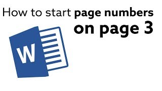 Microsoft Word  How to start page numbers on page 3 [upl. by Race951]