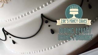 Piping effect on a cake using fondant How To Cake Tutorial [upl. by Cordy14]