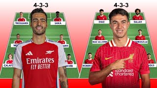 ARSENAL VS LIVERPOOL 433 Potential starting lineups with transfers  transfer news summer 2024 [upl. by Klehm]