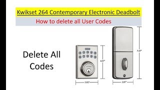 How To Delete All User Codes on the Kwikset 264 Electronic Deadbolt Door Lock by using the 3 key [upl. by Adnohsak]