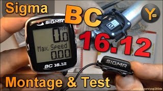 Montage amp Einrichtung Sigma BC 1612 Fahrrad Computer  Tachometer mit 16 Funktionen [upl. by Lindly]