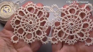 CROCHETED openwork square Crochet lace motif patterns free Ажурный Квадратный Мотив [upl. by Nnek]