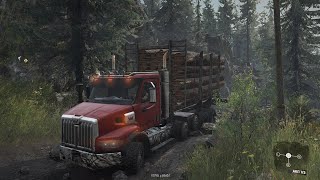 Medium logs delivery  SnowrunnerWestern Star 47X NF1430  Thrustmaster TMX gameplay [upl. by Idola]