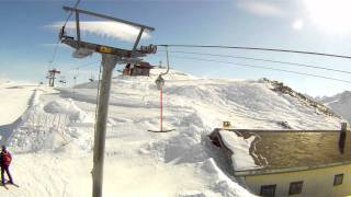 Eine Skiliftfahrt aus der Perspektive des Bügels GoPro Hero HD  Skilift Alpsu Sedrun [upl. by Galan]