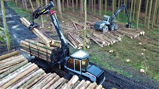 🌲LogsetTEAM • Logset 10H amp Logset 6F • Harvester amp Forwarder in Action • Schweinsberg • Logging 🌲 [upl. by Lankton221]