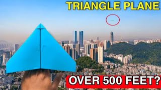 How To Make a PAPER AIRPLANE EASY  TRIANGLE PLANE  Best paper airplane that flies Far [upl. by Ydnal]