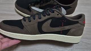 Unboxing Item 82  Nike  Jordan 1 Retro Low OG SP Travis Scott Mocha조던 1 로우 트래비스 스캇 모카 [upl. by Hoang342]