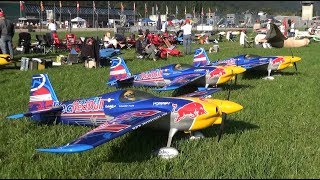 3x Edge 540 RED BULL Acro RC Model Airplane Flight Demonstration [upl. by Yuria]