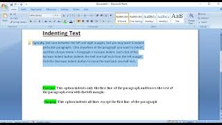 Indenting Text l MS WORD l 2024 [upl. by Nida126]