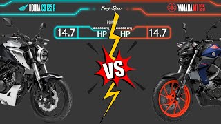 Honda Cb 125 R VS YAMAHA MT 125  Comparison  Mileage  Top Speed  Price  Bike Informer [upl. by Pietje]