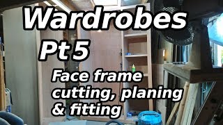 Wardrobes Pt5  Face frame cutting planing amp fitting [upl. by Auqinihs]