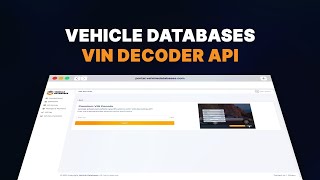 VIN Decoder API by Vehicle Databases [upl. by Danit]