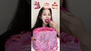 Asmr🍰Eating Dragonfruit Cream Cake🍰 Soft And Waxy Sound 크림丨먹방丨Mukbang丨Satisfying丨Eatingsh [upl. by Netsua841]