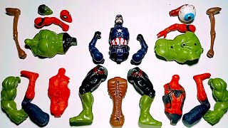 MERAKIT MAINAN UNBOXING SPIDERMAN HULK SMASH SIREN HEAD CAPTAIN AMERICA SUPERHERO AVENGERS TOYS [upl. by Lyrehc]