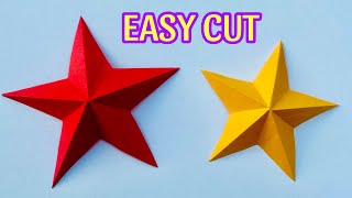 2 Way to CUT a Star Easy  How to Make Star with Paper  Paper Craft [upl. by Okramed]