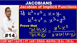 14 Jacobian of implicit function in hindi  if u3v3xy u2v2x3y3 find ∂uv∂xy [upl. by Schiffman399]