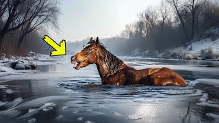 Un granjero encuentra a su caballo en el agua todos los días ¡el veterinario se escandaliza [upl. by Ssur]