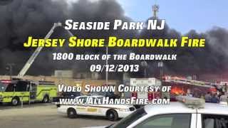 Massive Boardwalk Fire in Seaside Park NJ Jersey Shore [upl. by Anesusa]