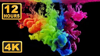 Abstract Liquid 12 Hours 4K Satisfaying Video Relaxing Music  Screensaver for Meditation Fluids [upl. by Tenom]