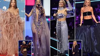 quotRita Oras 11 Dazzling Looks at MTV EMAsquot [upl. by Greysun]