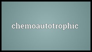 Chemoautotrophic Meaning [upl. by Rennug]