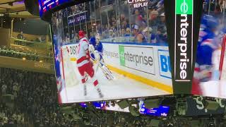 Andrei Svechnikov trips Igor Shesterkin behind the net and the teams scuffle  Rangers vs Hurricanes [upl. by Mcgannon]