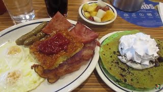 IHOP Girl Scout Thin Mint Cookie Pancakes With Breakfast Sampler amp Fruit Cup [upl. by Ennaillek]