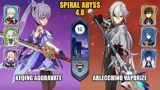 F2P Keqing Aggravate amp Arlecchino Vaporize  Spiral Abyss 48  Floor 12  Genshin Impact [upl. by Zsa]