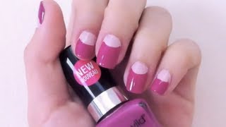 DIY halfmoon nail design  Natalies Creations [upl. by Ahsitahs]