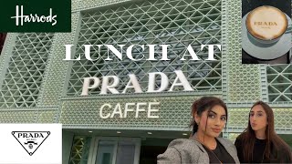 LUNCH AT PRADA CAFE  LUXURY CAFE  HARRODS  LONDON [upl. by Leiram]