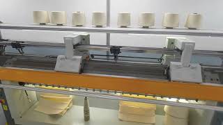 flat bed knitting machine for rib collar and cuff longxing flatknitting sinotricot [upl. by Christmas]