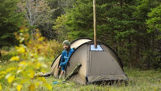 Hot Tent Camping Early Fall Seaon [upl. by Aneehc698]