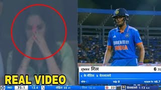 Sara Tendulkar Sad reaction after Shubman Gills dismissal for 614 in Ind vs Sl 3rd ODI match [upl. by Eehtomit42]