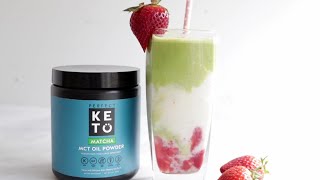 Matcha Strawberry Latte  Perfect Keto [upl. by Ahsi868]