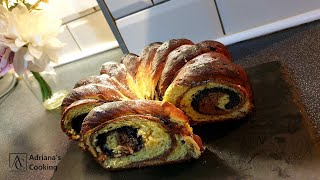 Cozonac cu mac cu aluat oparit adrianascooking Easter sweet bread viral food fyp [upl. by Recha216]