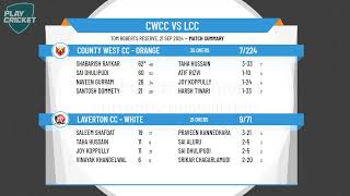 Melbourne Cricket AssociationWestOneDayDiv B SemiFinalsCountyWest CCOrange vs Laverton CCWhite [upl. by Arerrac]