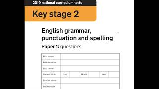 2019 SATs paper SPAG  grammar punctuation test walkthrough [upl. by Jer]