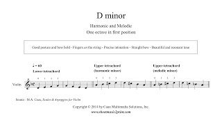 Violin  D minor Scales amp Arpeggio  Grade 1 [upl. by Oremar383]