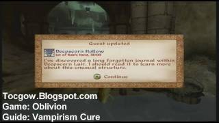 Oblivion  Quick Vampirism Cure Tutorial [upl. by Yle882]