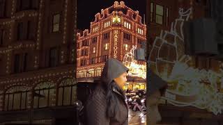 HARRODS CHRISTMAS LIGHTS 2022 LONDON london christmas walking [upl. by Read]