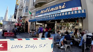 Little Italy 🇮🇹 The Stinking Rose • Biordi Imports • Molinari 🇮🇹 San Francisco 4K littleitaly sf [upl. by Adnuahsor]