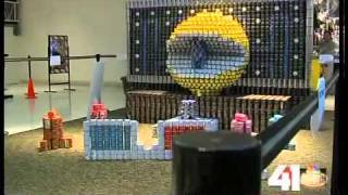 Canstruction on display at Ward Parkway Center [upl. by Esereht]