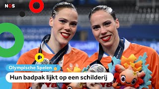 Synchroonzwemtweeling over blunders badpakken en de Olympische Spelen [upl. by Ennayar68]