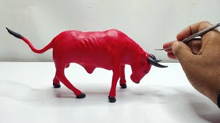 DIY Bull How to make Bull with clay clay modelling clay art [upl. by Adnylem]