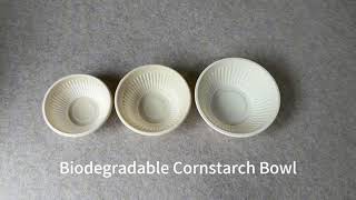 Ecofriendly Biodegradable Compostable Plastic Cornstarch Bowls Corn Starch Bowl Disposable [upl. by Uah]