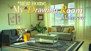 LIVING ROOM MAKEOVER FROM SCRATCH  BEST WAY TO CLEAN FABRIC SOFA  Drawing Room Decoration [upl. by Pik]